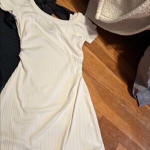 Cider Cream Mini Dress with Black Accent